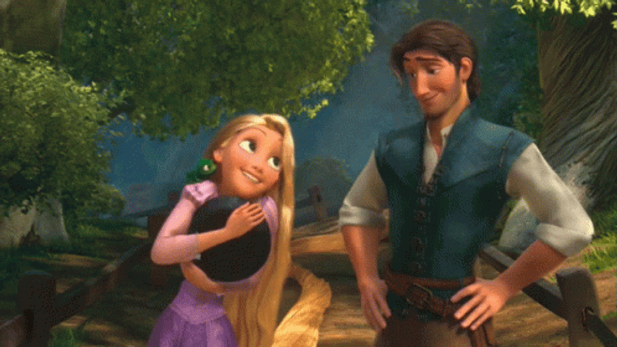 Tangled Rapunzel And Flynn Rider Yay GIF
