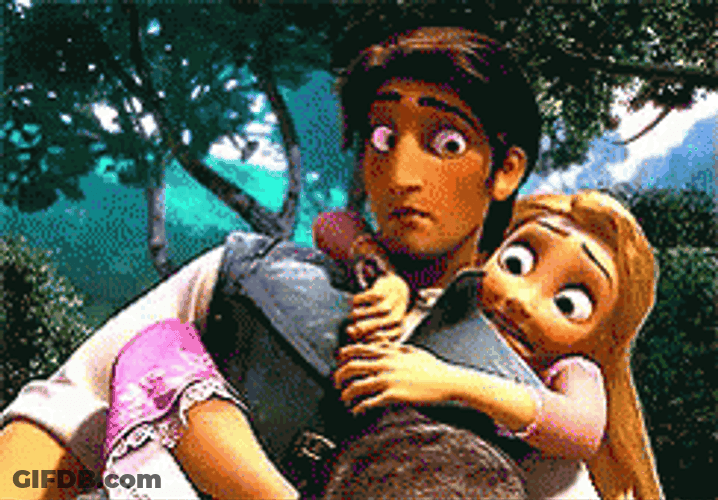 Tangled Rapunzel Climbs To Flynn Rider GIF
