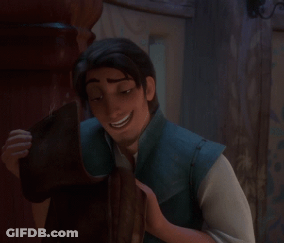 Tangled Rapunzel Hits Flynn Rider GIF