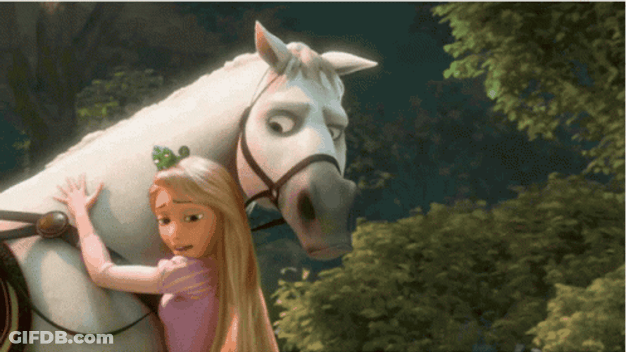Tangled Rapunzel Hugs Maximus The Horse GIF