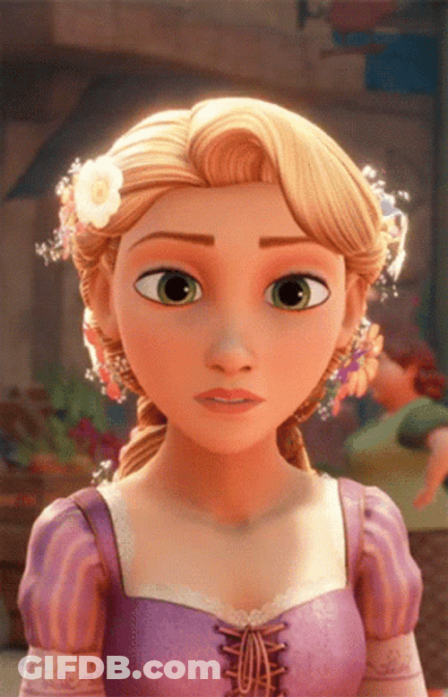 Tangled Rapunzel Looking Reaction GIF