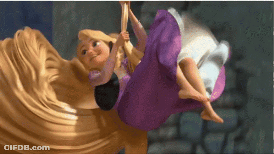 Tangled Rapunzel Swinging Going Down The Tower GIF