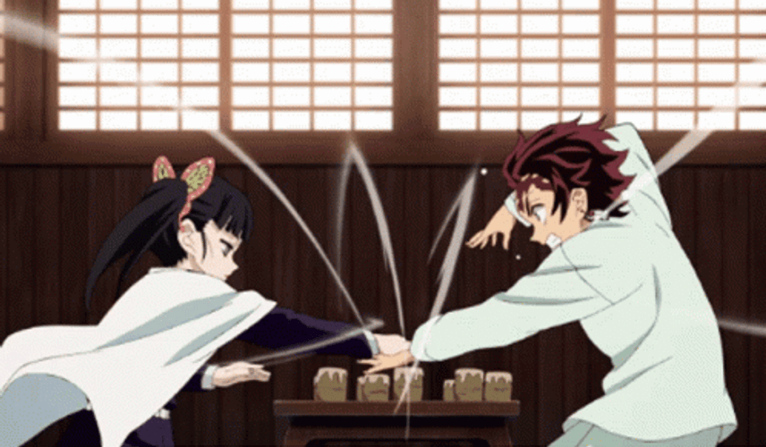 Tanjiro Kanao Funny Fight GIF