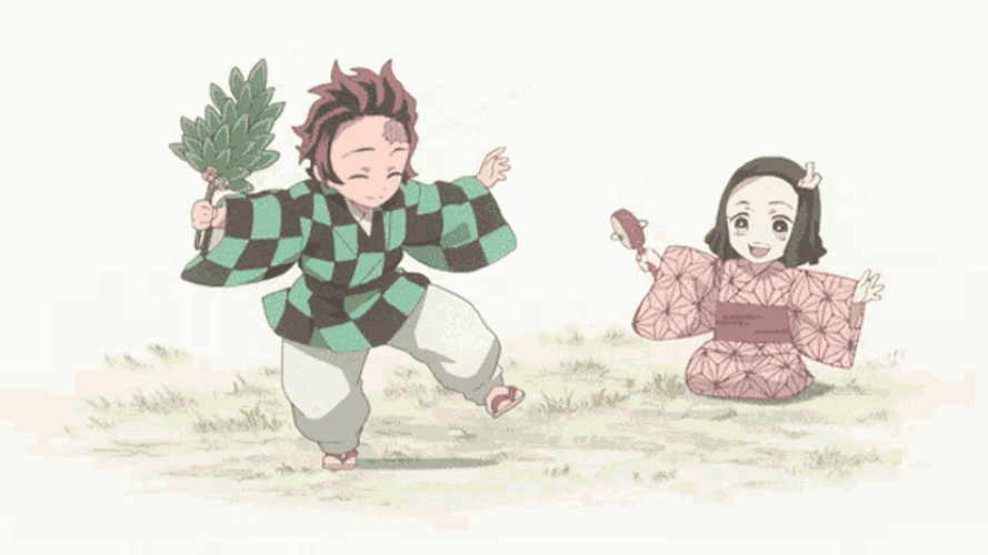 Tanjiro Nezuko Leaf Dance GIF