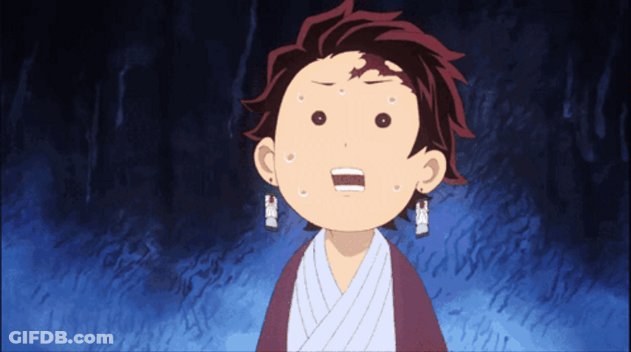 Tanjiro Sweating Surprise Meme GIF