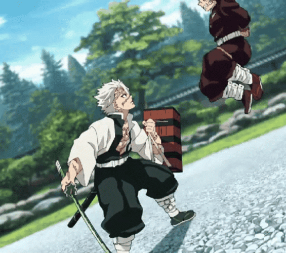 Tanjiro Vs Sanemi Headbutt GIF