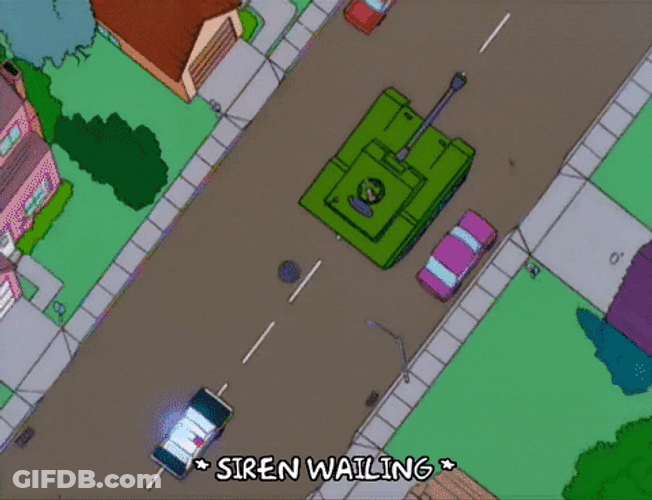 Tank Being Followed By Police GIF