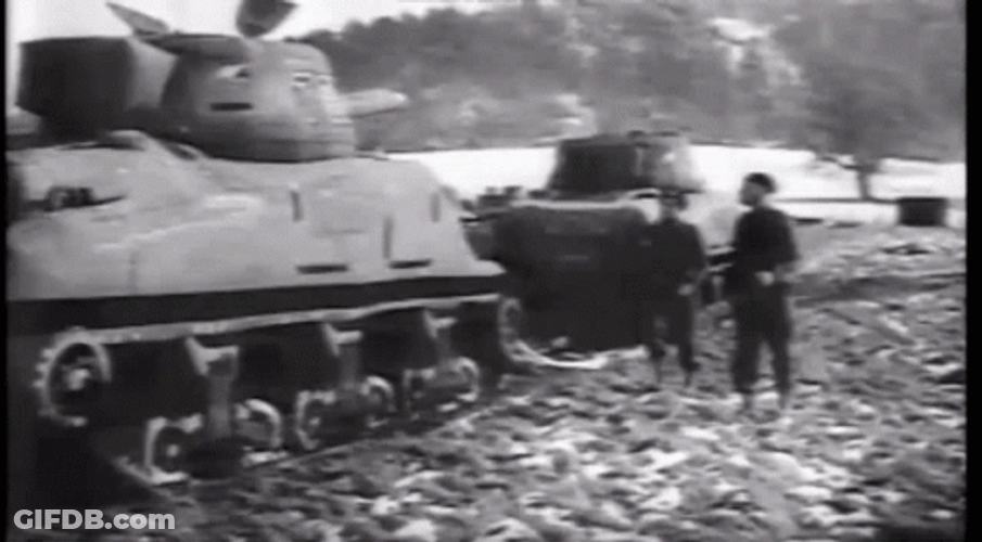 Tank Capsized By Two Men GIF