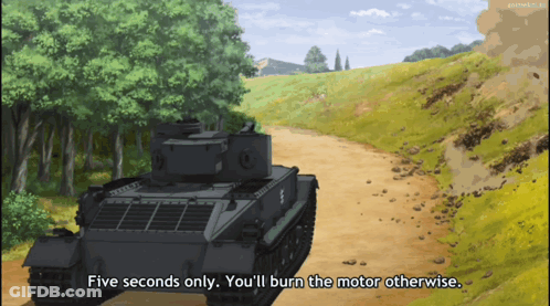 Tank Driving Dirt Road Five Seconds Only You'll Burn Motor GIF