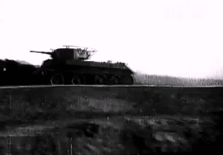 Tank Flying Towards Lake GIF