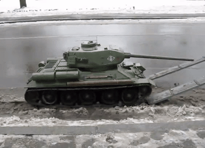 Tank Going Inside A Car GIF