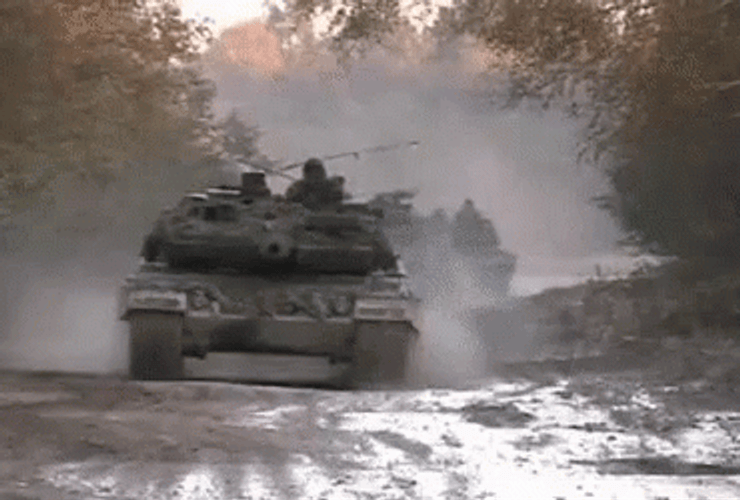 Tank Lunging On Sand GIF