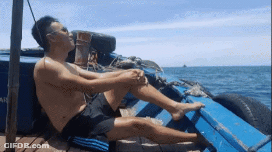 Tanning On Fishing Vessel GIF