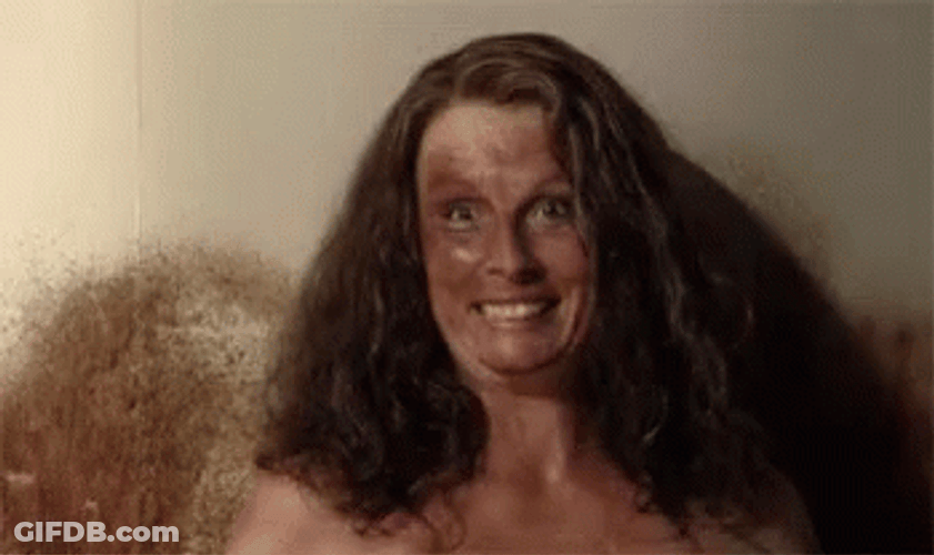 Tanning Spray On Her Face GIF