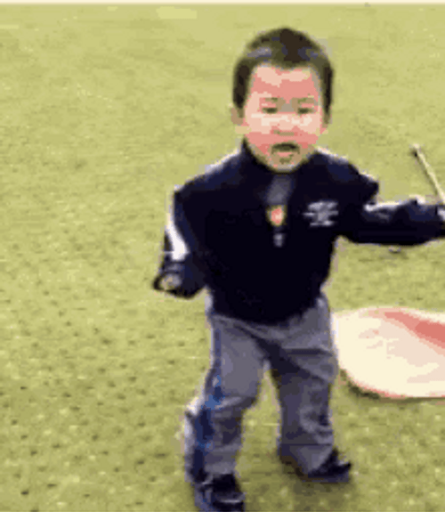 Tantrum Kid Falling Rolling Over GIF