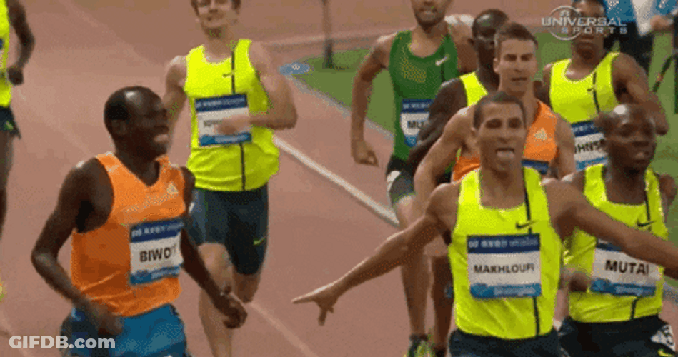 Taoufik Makhloufi Reaching Finish Line GIF