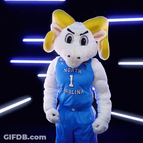 Tar Heels Rameses Flexing Muscles GIF