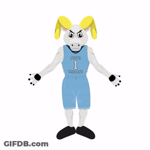 Tar Heels Rameses Jumping Dancing GIF