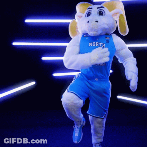 Tar Heels Rameses Knees Arms Action GIF