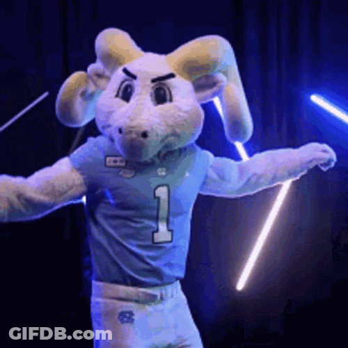 Tar Heels Rameses Party Mascot GIF