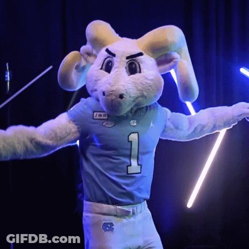 Tar Heels Rameses Partying GIF