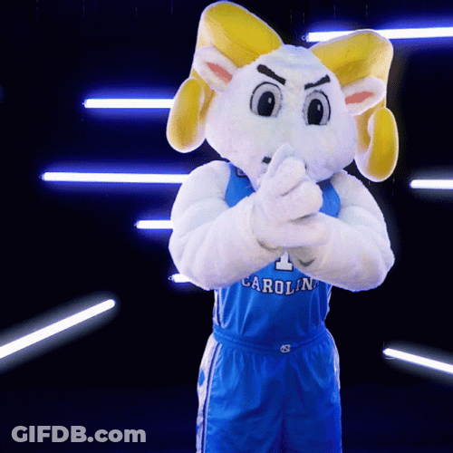 Tar Heels Rameses Rubbing Palm GIF