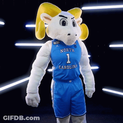 Tar Heels Rameses Tapping Chest GIF