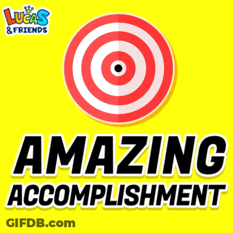 Target With Blue Arrow And Amazing Accomplishment GIF
