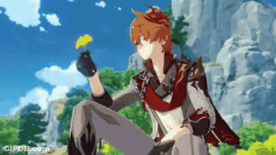 Tartaglia Childe Relaxing Genshin Impact GIF