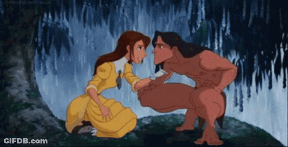 Tarzan And Jane First Meet Rain Jungle GIF