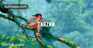 Tarzan Climbing Tree Branch GIF