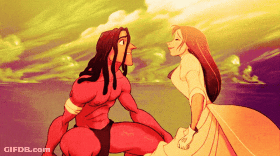 Tarzan Jane Sunset Kiss Scene GIF