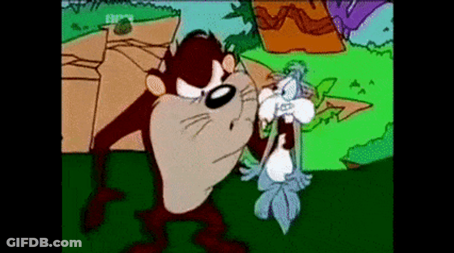 Tasmanian Devil Eating Bunny GIF