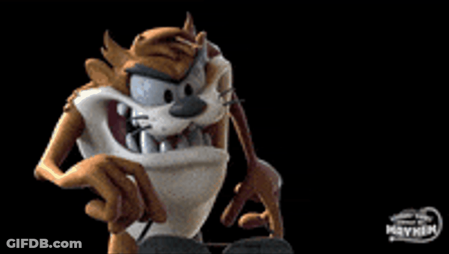 Tasmanian Devil Putting Eyeshade GIF
