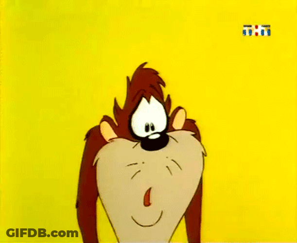 Tasmanian Devil Yellow Background GIF