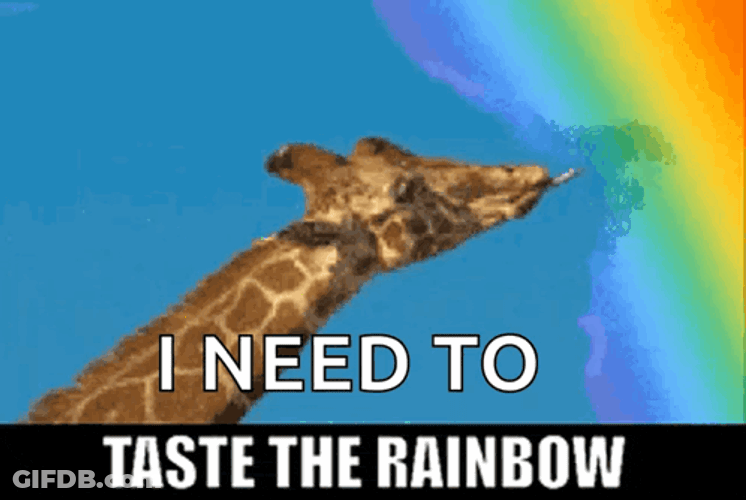 Taste The Rainbow Giraffe GIF