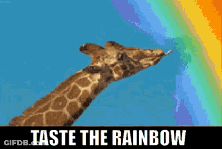 Taste The Rainbow Giraffe GIF
