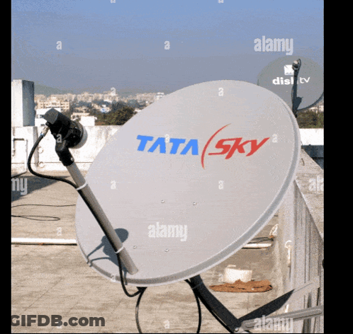 Tata Sky Satellite Dish On Rooftop GIF
