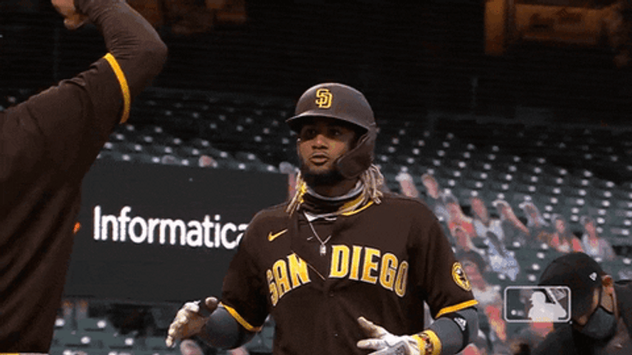 Tatis Jr Forearm Bump GIF