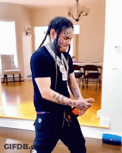 Tattooed Face Person With TD GIF