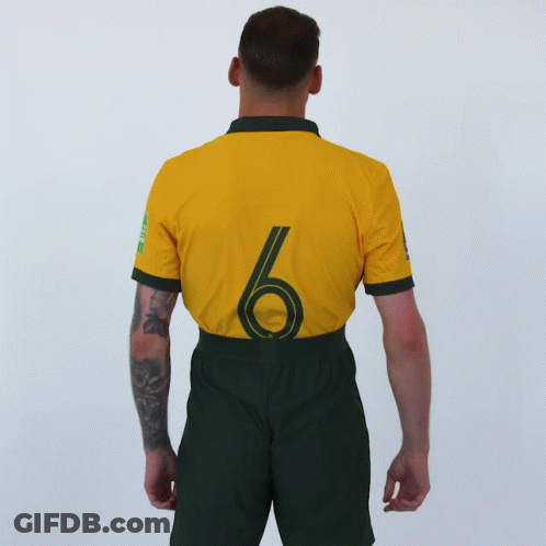 Tattooed Man In Yellow Jersey Number 6 GIF