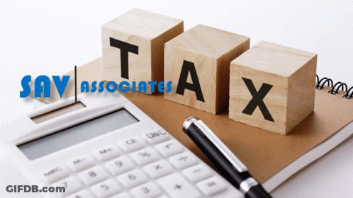 Tax Wooden Blocks With Pen And Calculator GIF