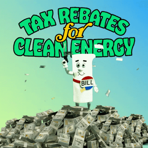 Taxes Rebates For Clean Energy Dancing Bill GIF