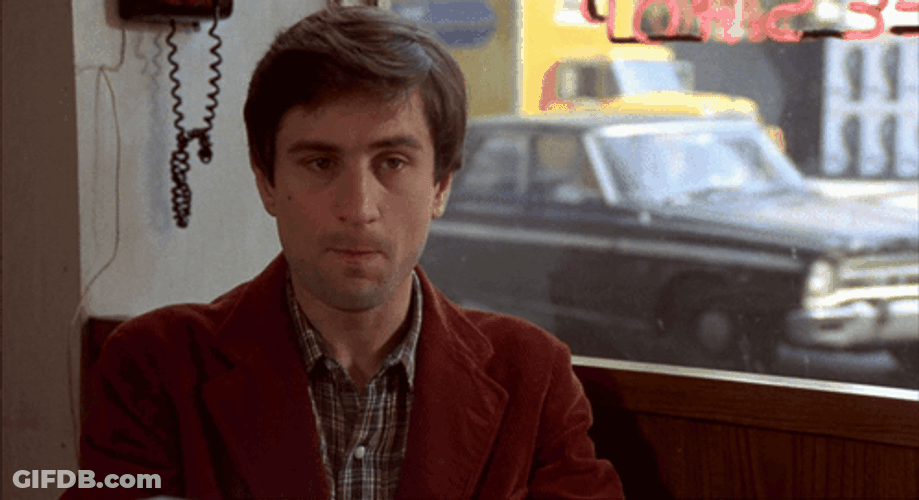 Taxi Driver Travis Bickle Biting His Lower Lip GIF