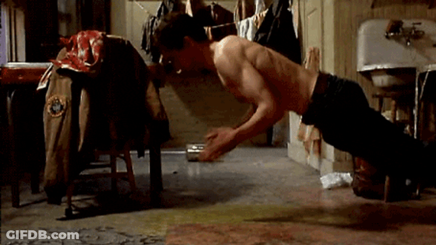 Taxi Driver Travis Bickle Doing Push Ups GIF