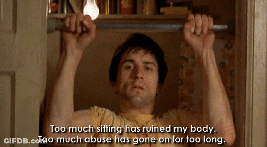 Taxi Driver Travis Bickle Exercising GIF