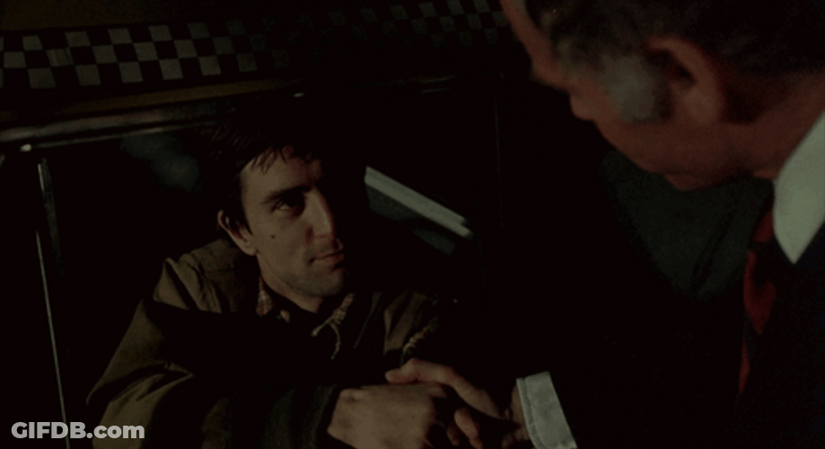 Taxi Driver Travis Bickle Hand Shake With Guy GIF