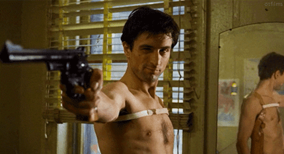 Taxi Driver Travis Bickle Holding Gun GIF
