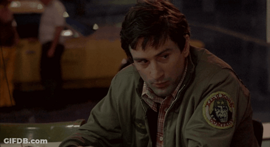 Taxi Driver Travis Bickle Looking To The Side GIF