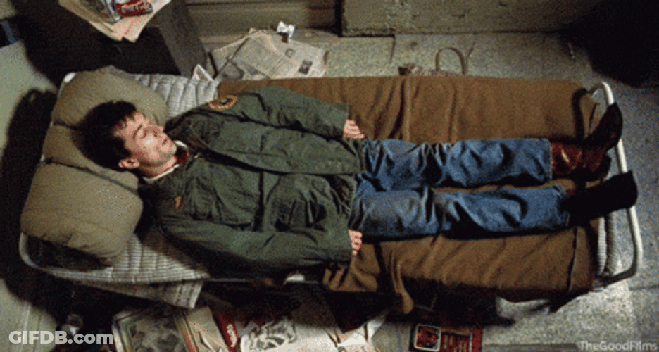Taxi Driver Travis Bickle Lying On Bed GIF
